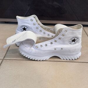 Converse All Star White Platform Sneakers